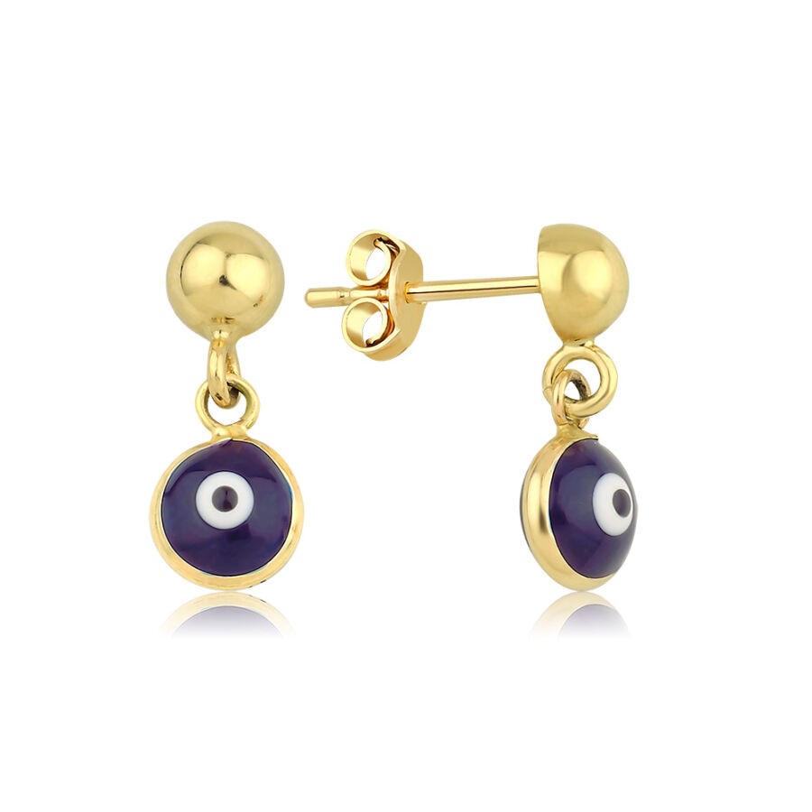 Gold Evil Eye Children's Earrings