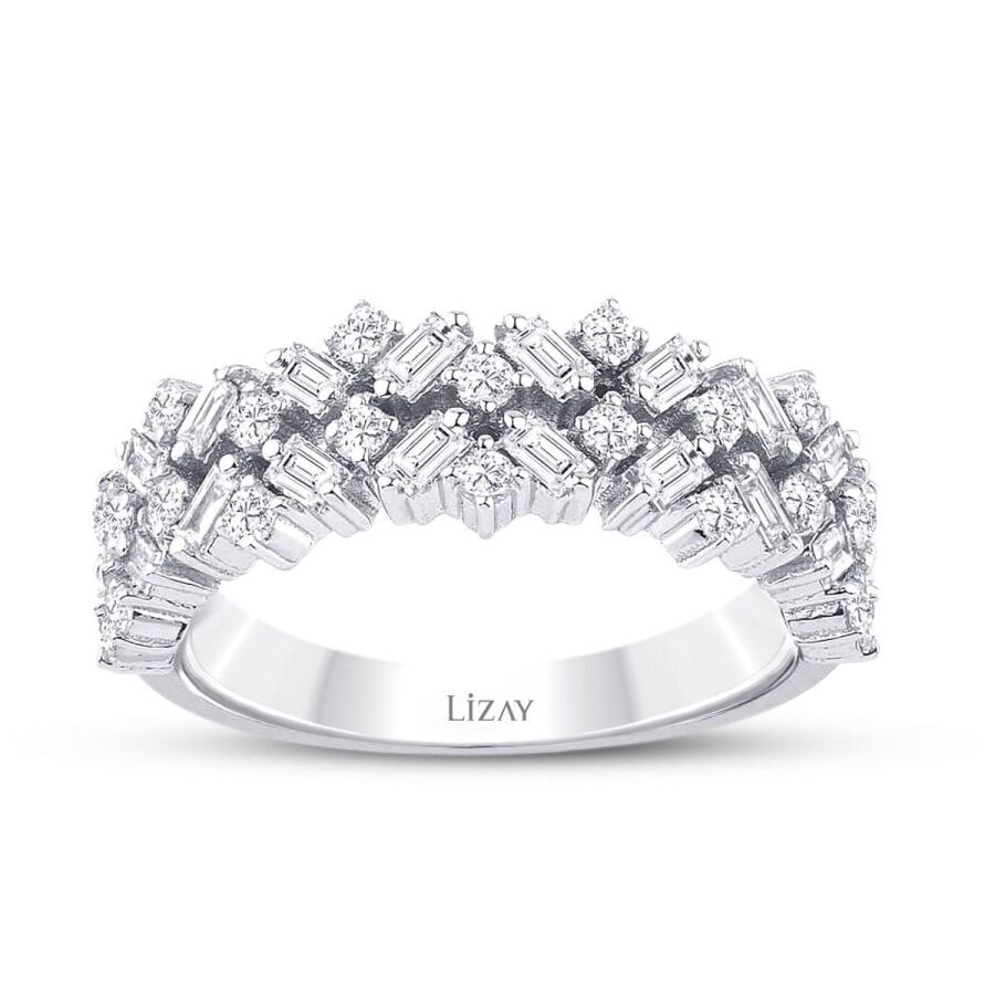 0.85 Carat Diamond Half-Eternity Baguette Ring