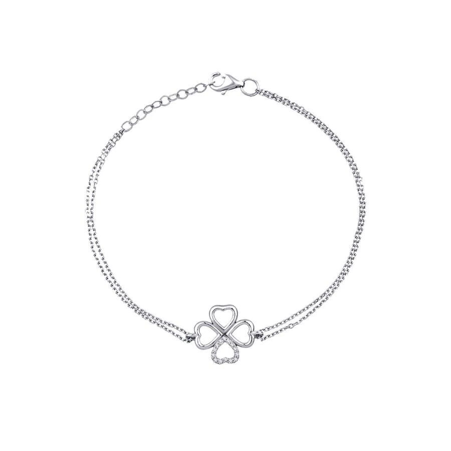 0.06 Carat Diamond Heart Lucky Bracelet