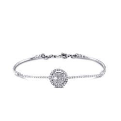 0.43 Carat Diamond Baguette Bangle