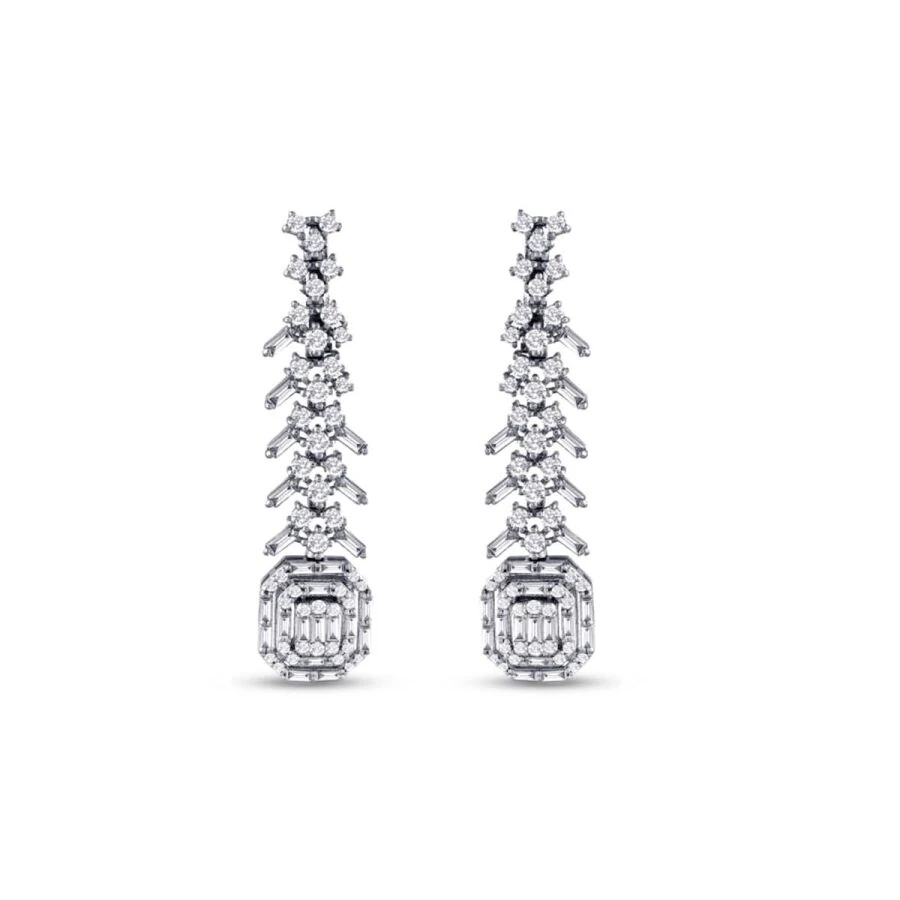2.43 Carat Diamond Baguette Earrings