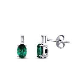 0,90 Karat Diamant Smaragd Ohrringe