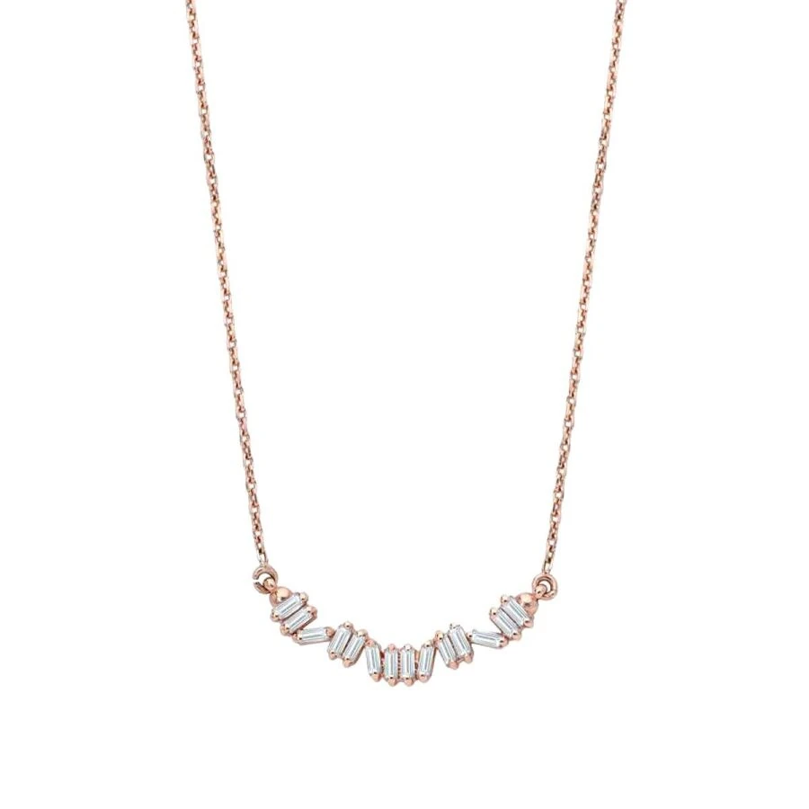 0.21 Carat Diamond Baguette Necklace