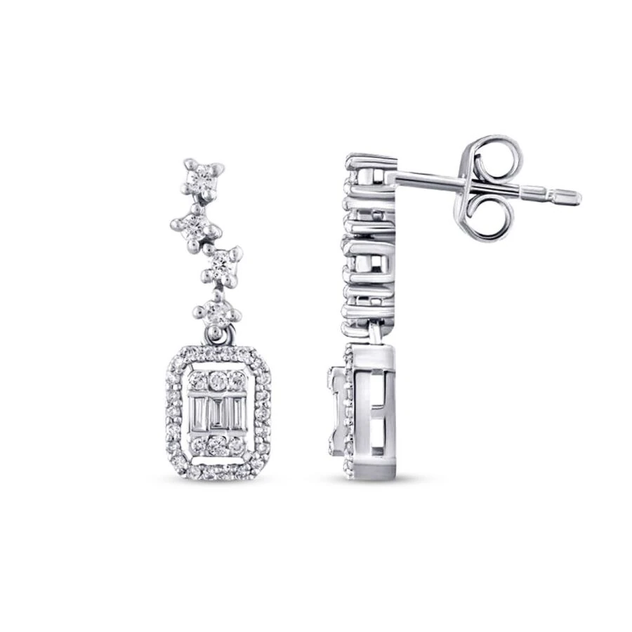 0.33 Carat Diamond Baguette Earrings