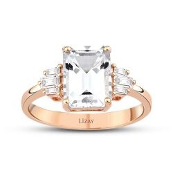 3.08 Carat Diamond Blue Topaz Ring