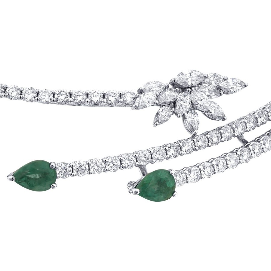 11.65 Carat Diamond Emerald Necklace