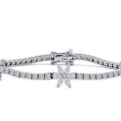 3.69 Carat Diamond Flower Bracelet