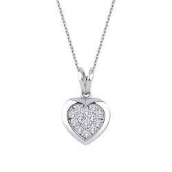 0.14 Carat Diamond Heart Necklace