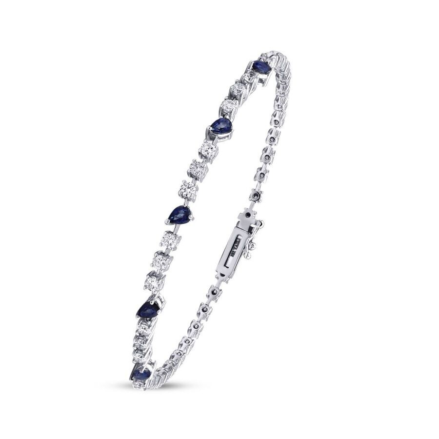 1.66 Carat Diamond Sapphire Bracelet