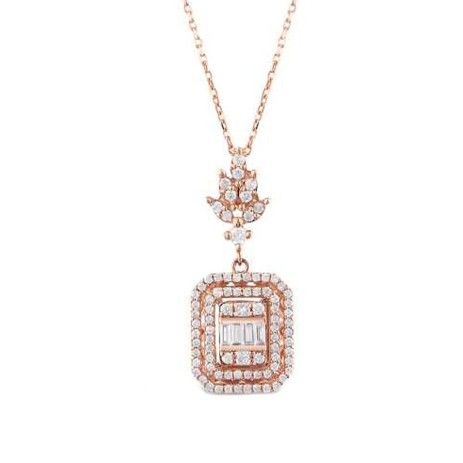 0.43 Carat Diamond Baguette Necklace
