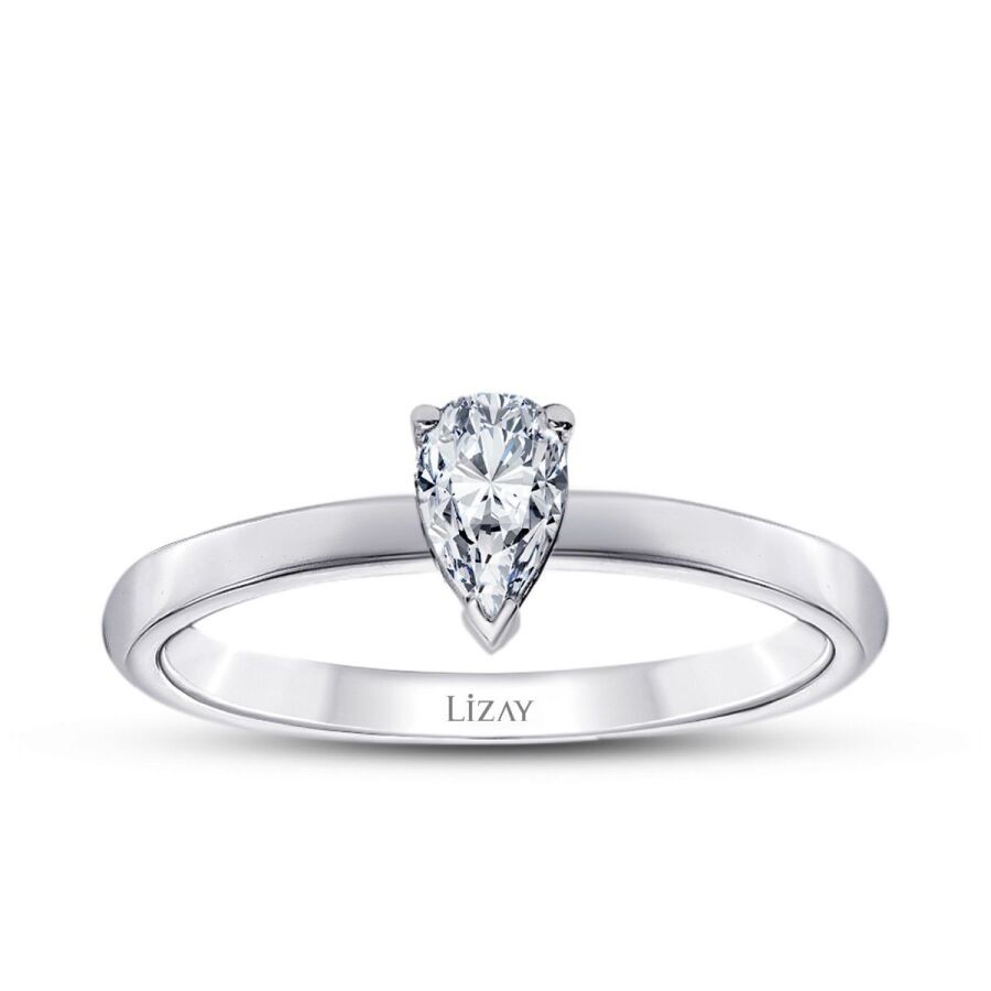0,30 Karat Diamant Tropfen Solitär Verlobungsring