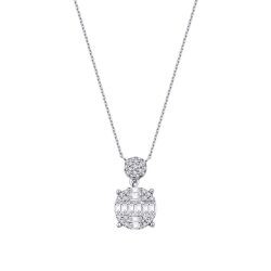 0,38 Karat Diamant Baguette Halskette