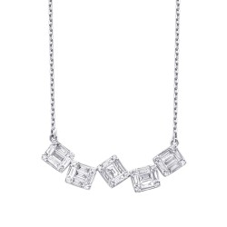 0.60 Carat Diamond Baguette Necklace