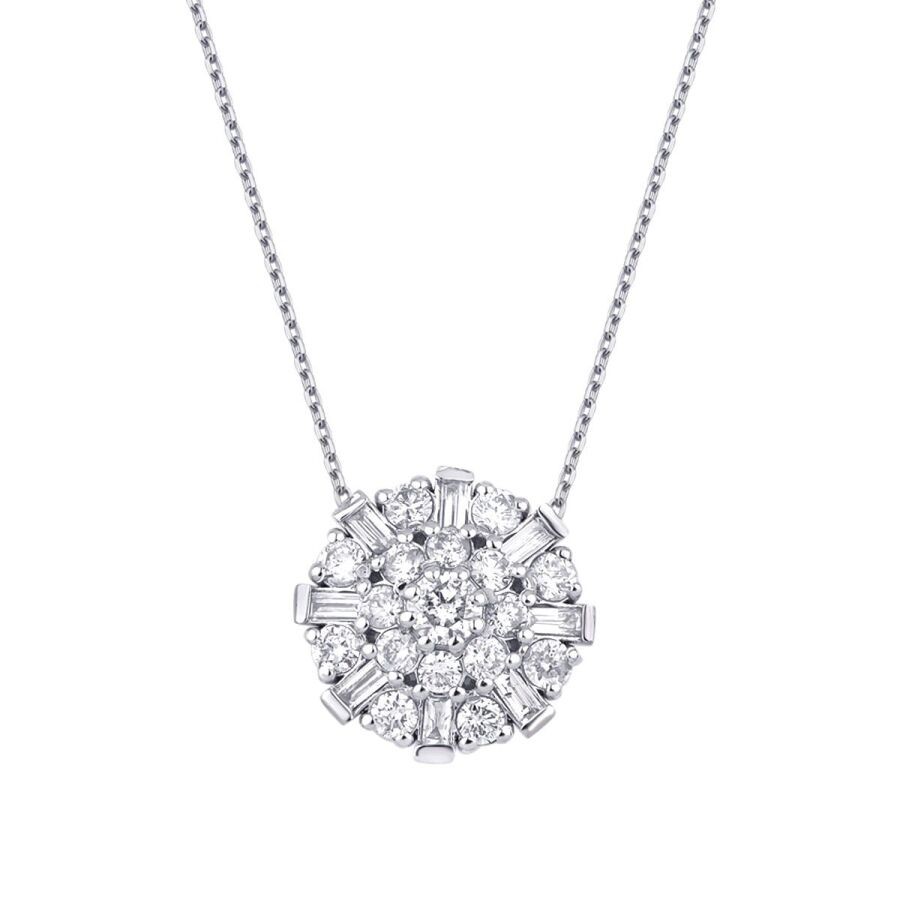 0.64 Carat Diamond Baguette Necklace