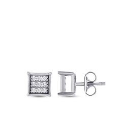 0.11 Carat Diamond Square Earrings