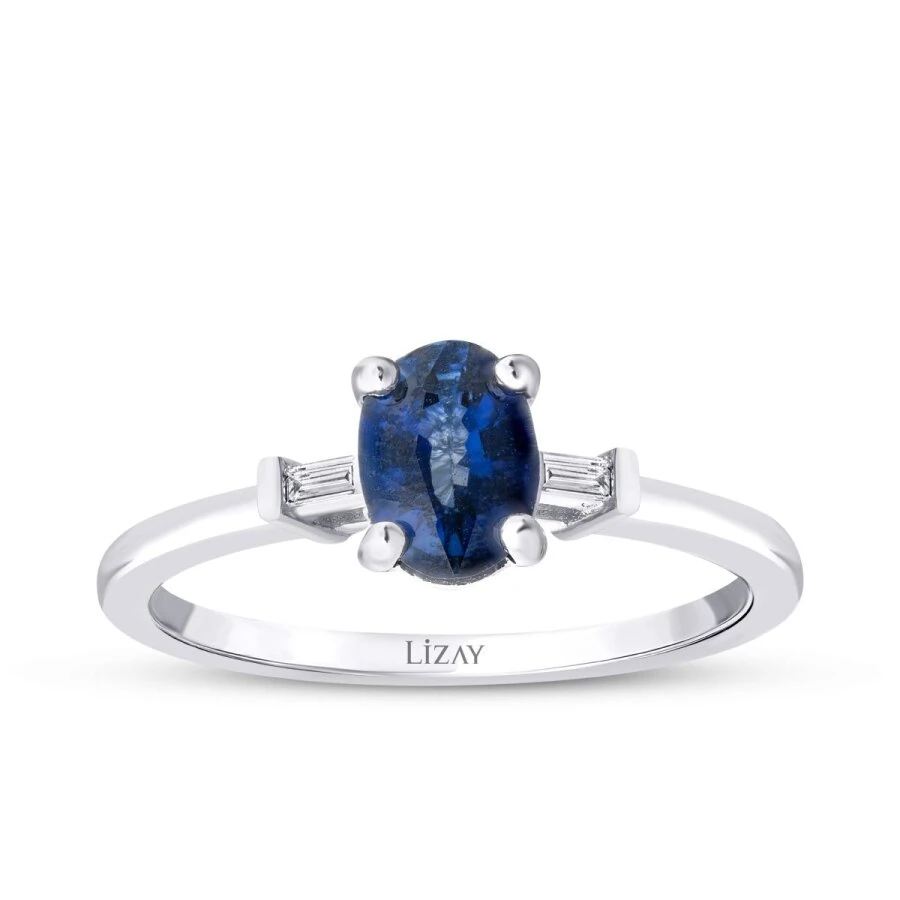 0.91 Carat Diamond Sapphire Ring