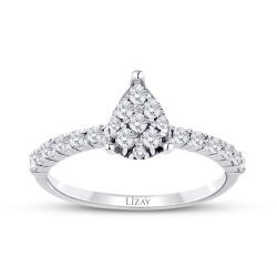 0,46 Karat Diamant Tropfen Rubin Ring