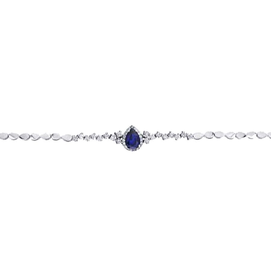 1.29 Carat Diamond Sapphire Bracelet