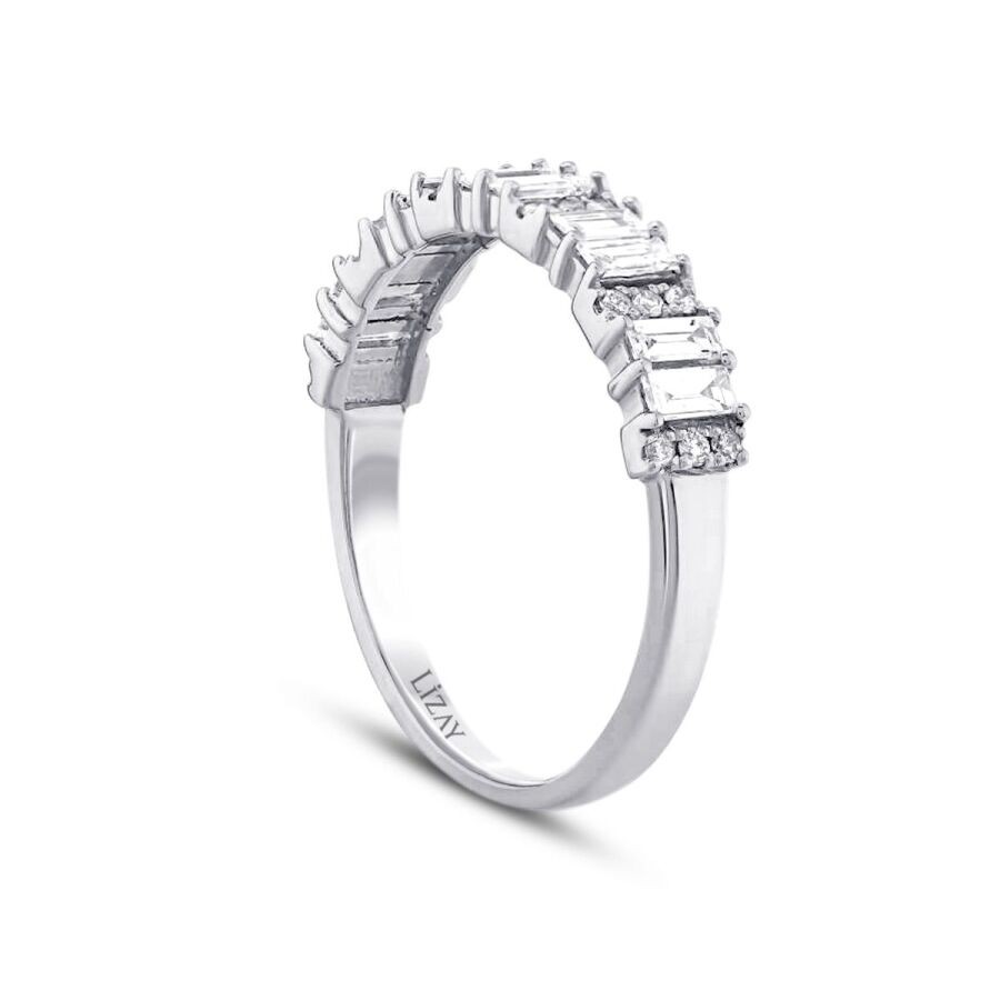 0,56 Karat Diamant Halb-Ewigkeits-Baguette Ring