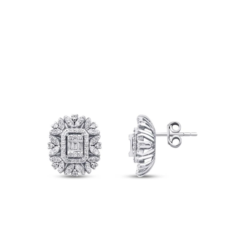 0.59 Carat Diamond Baguette Earrings