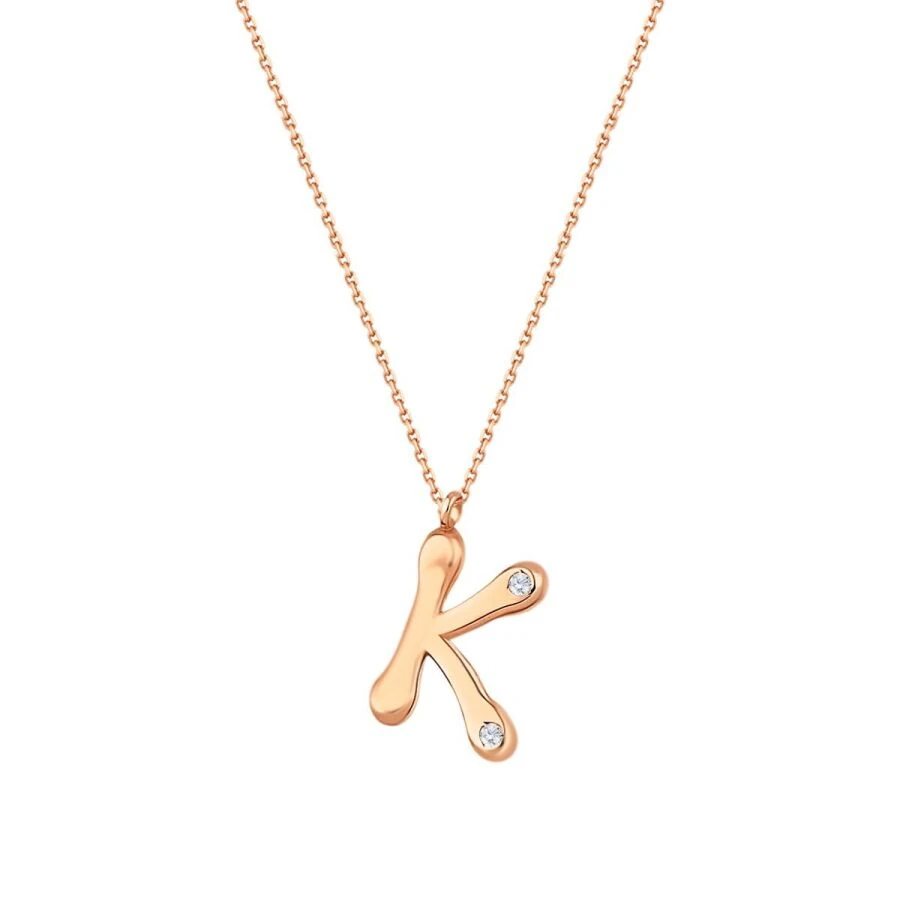 0.04 Carat Diamond Letter K  Necklace