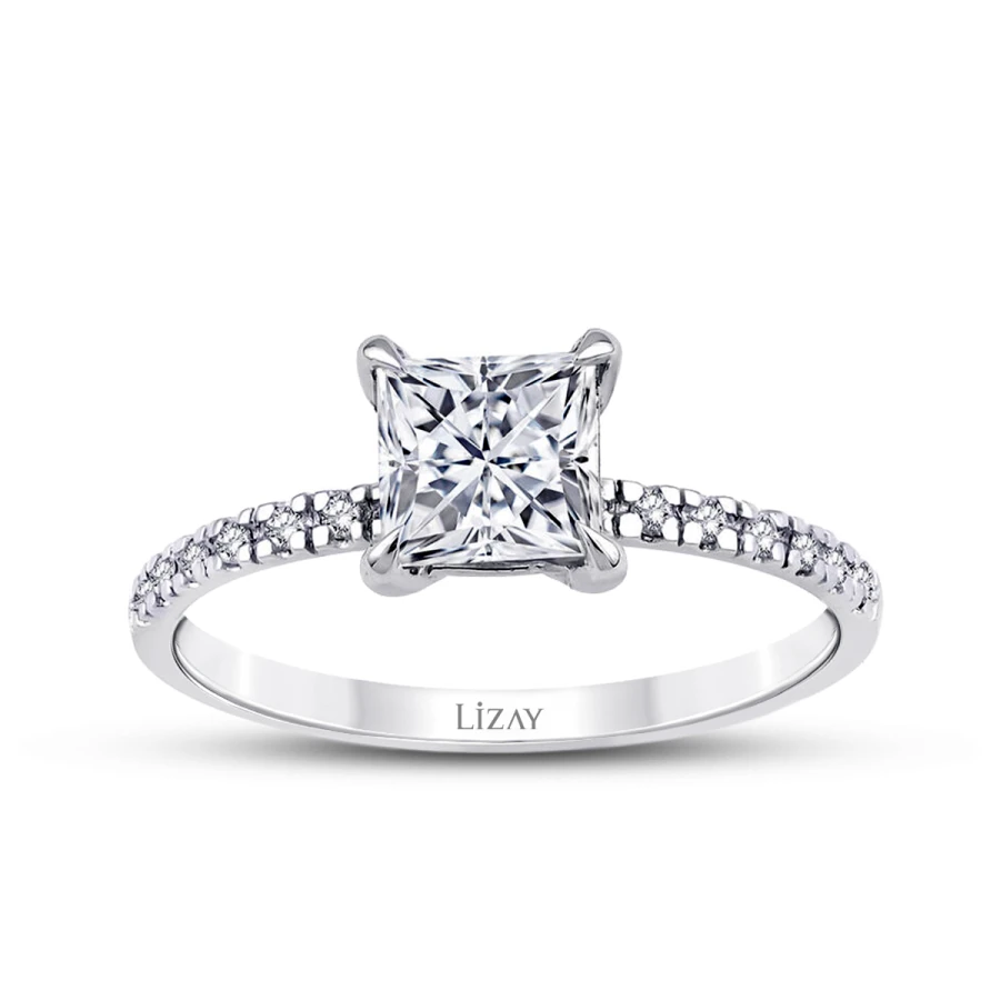 1.12 Carat Diamond Princess Solitaire Engagement Ring