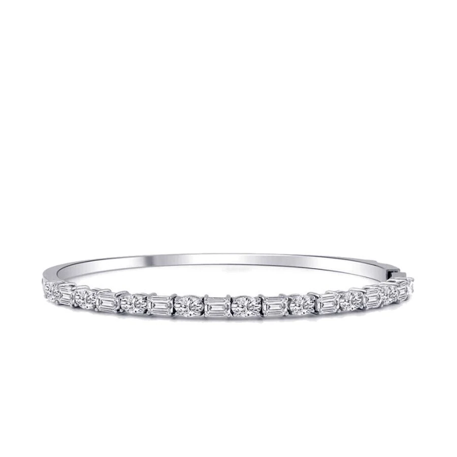 3.32 Carat Diamond Baguette Bangle