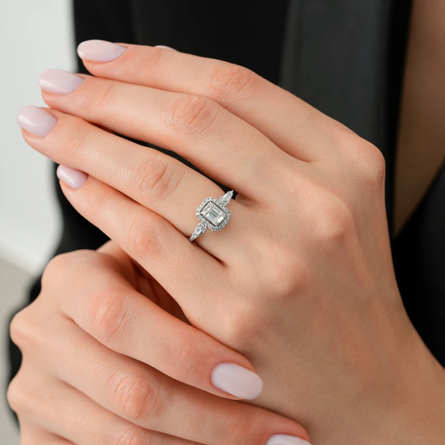 0.43 Carat Diamond Baguette Ring