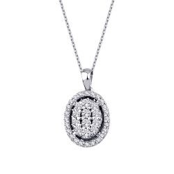0.33 Carat Diamond Oval Necklace