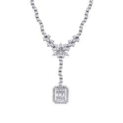 1.50 Carat Diamond Baguette Necklace
