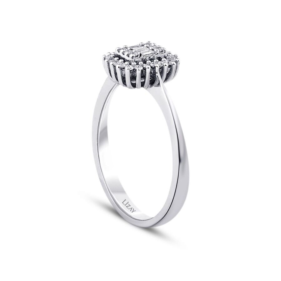 0.19 Carat Diamond Baguette Ring