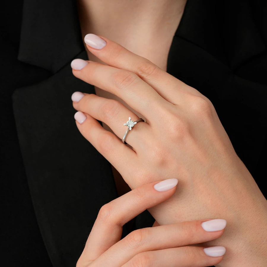 0.70 Carat Diamond Round Solitaire Engagement Ring