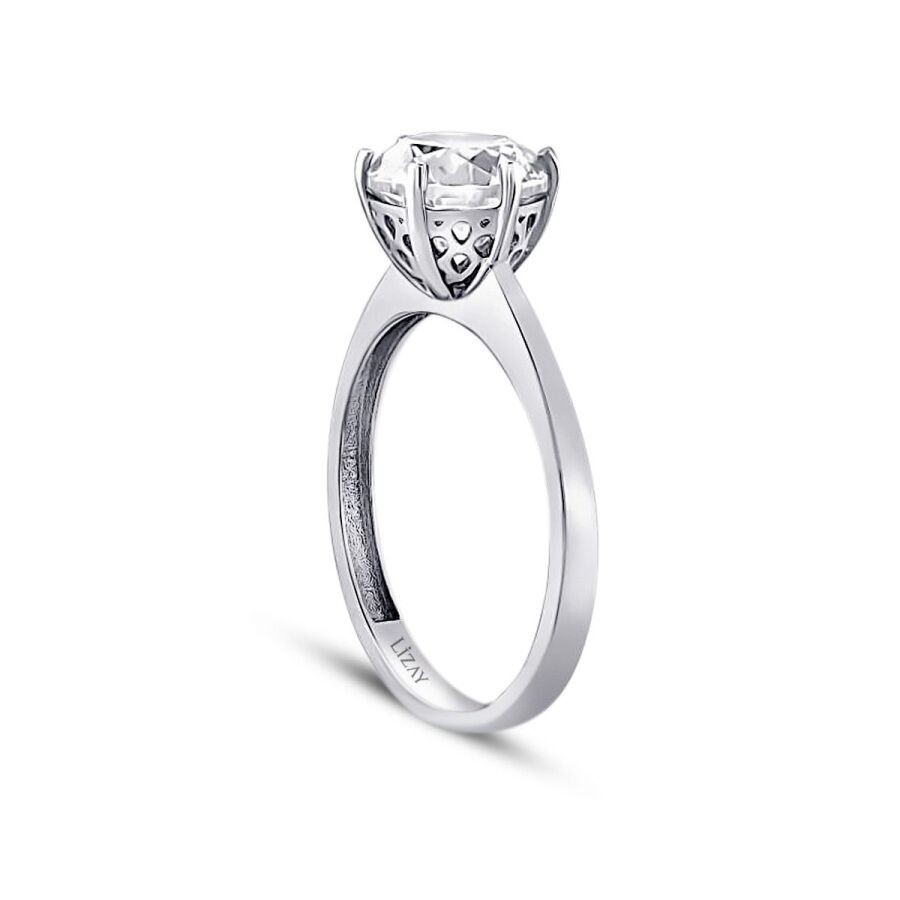 Gold Round Solitaire Engagement Ring