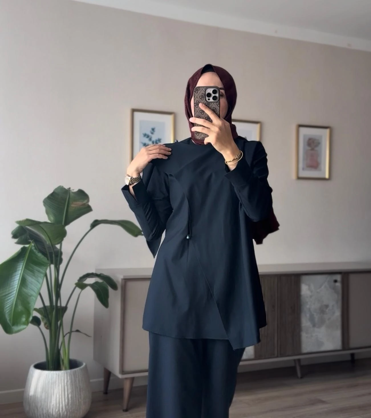 Pelerin Detaylı Şık Takım - Lacivert