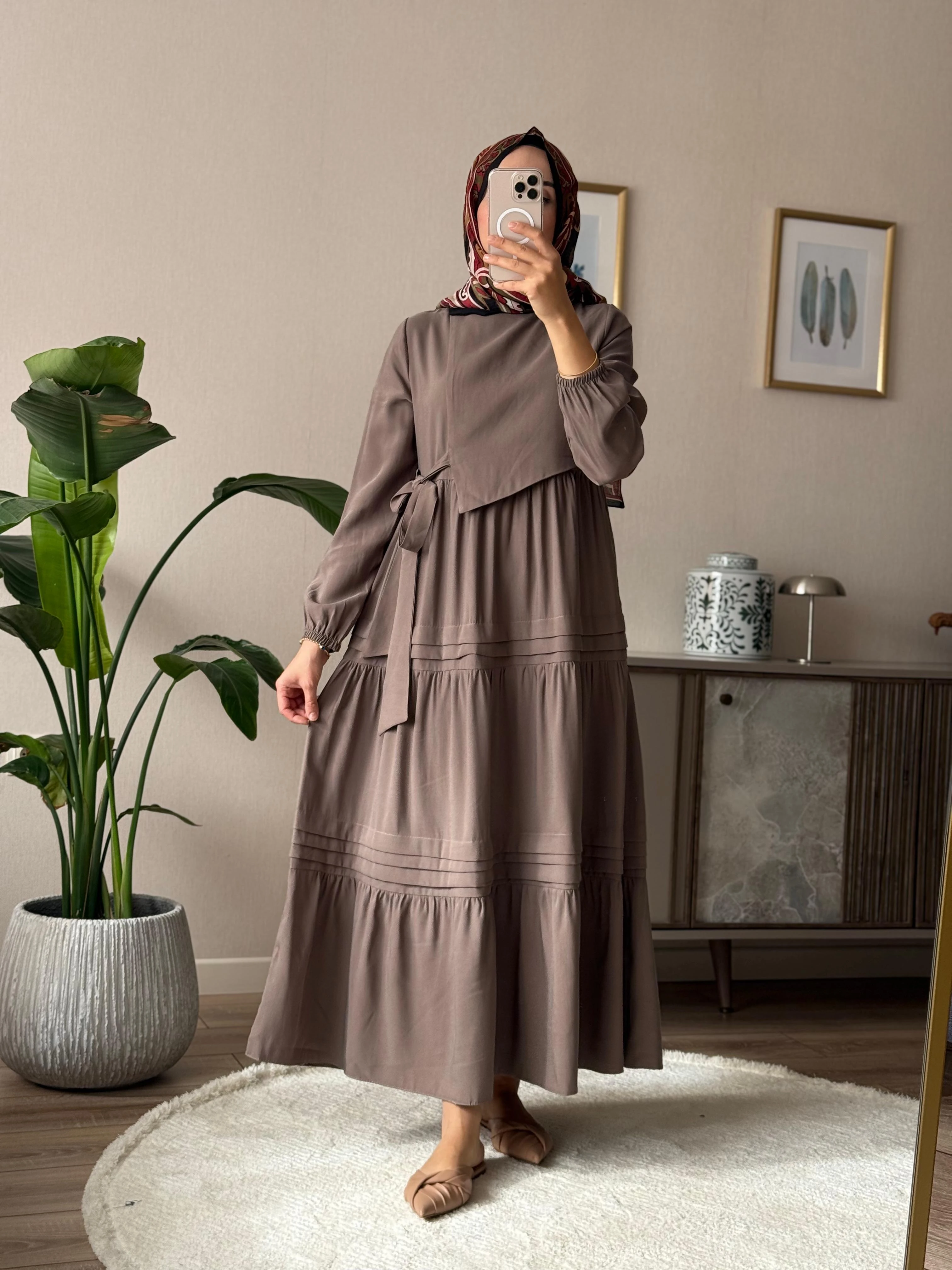 Tensel Bağlamalı Elbise 