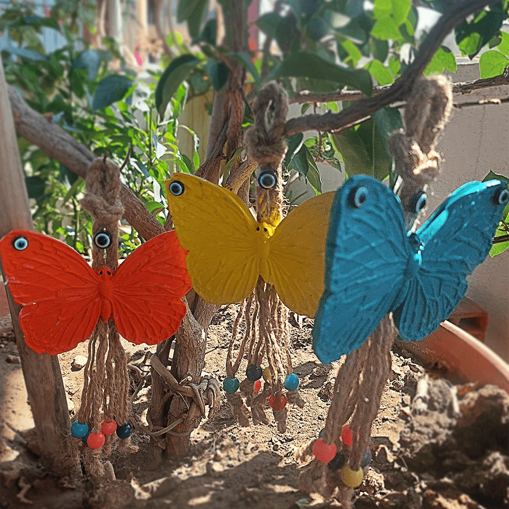 Renkli Dekoratif Renkli Kelebek Duvar Süsü 3'lü Set