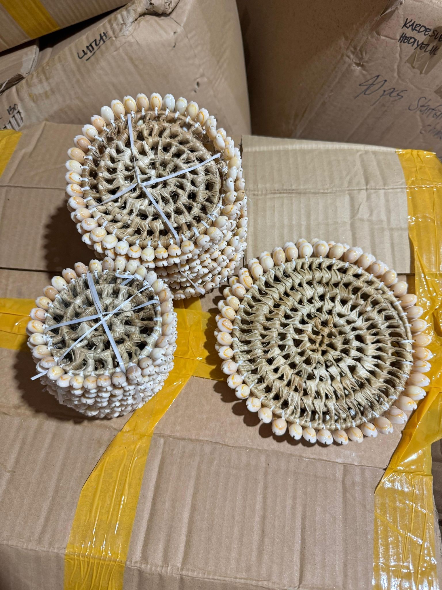 Deniz Kabuklu Hasır Nihale Çaydanlık Tencere Altlığı 20 Cm