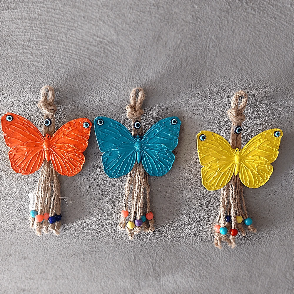 Renkli Dekoratif Renkli Kelebek Duvar Süsü 3'lü Set