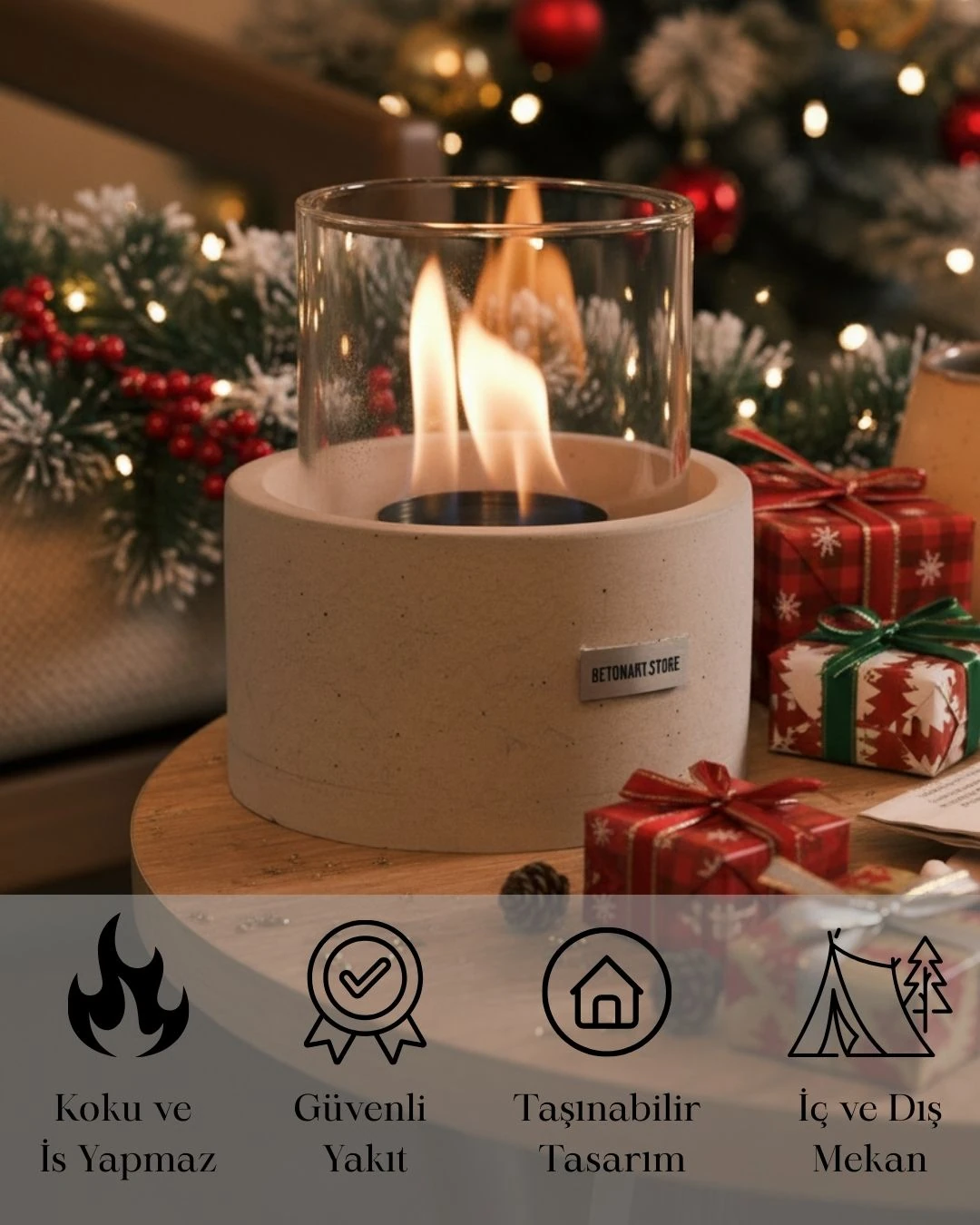 ( ORVA ) MASA ÜSTÜ ŞÖMİNE & ATEŞ ÇUKURU + BİOETHANOL ( 0,5 L ) YAKIT İLE BİRLİKTE main variant image