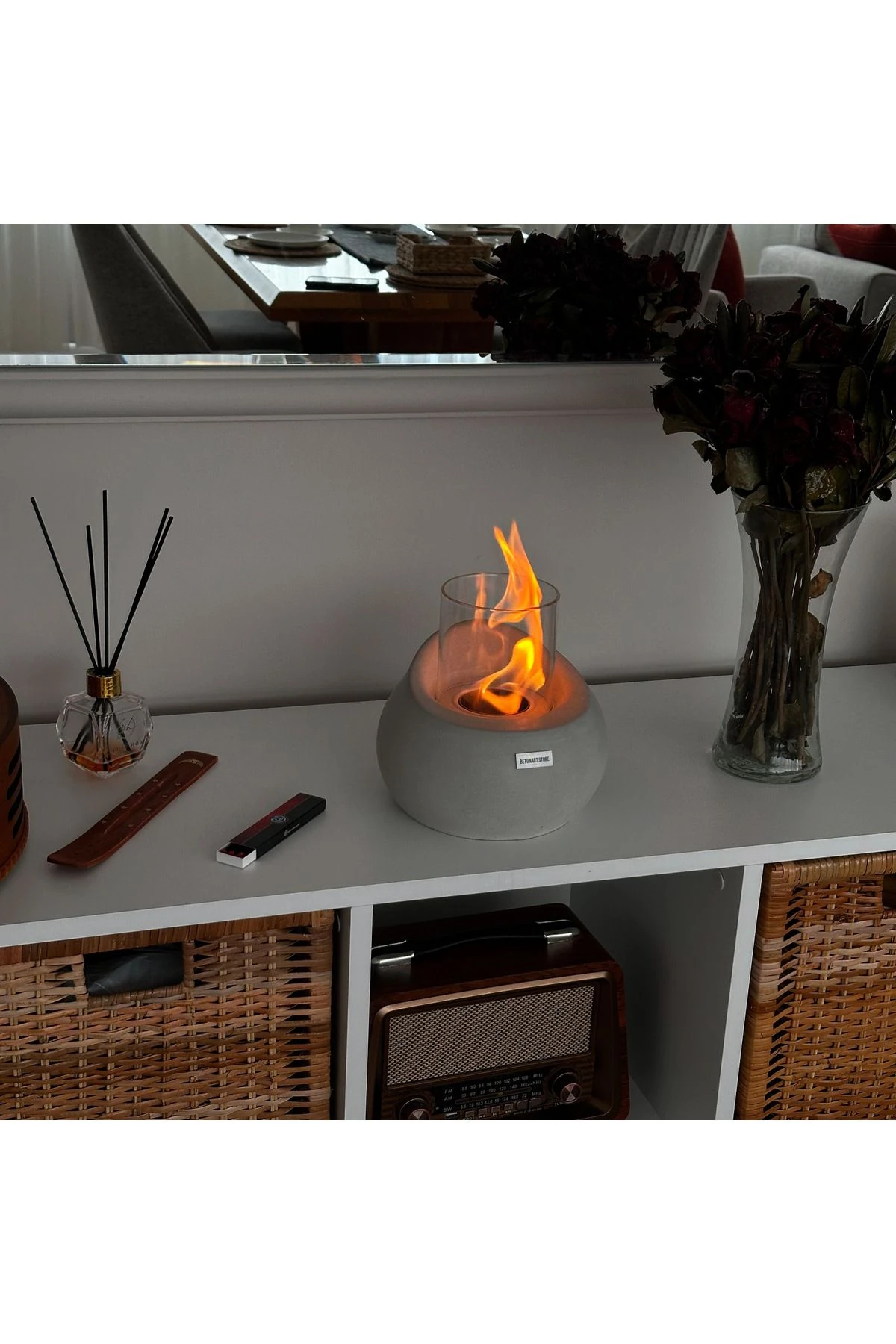 ( Etna ) Ateş Çukuru Masa Üstü Şömine 500ml Bioethanol Yakıt Hediye main variant image