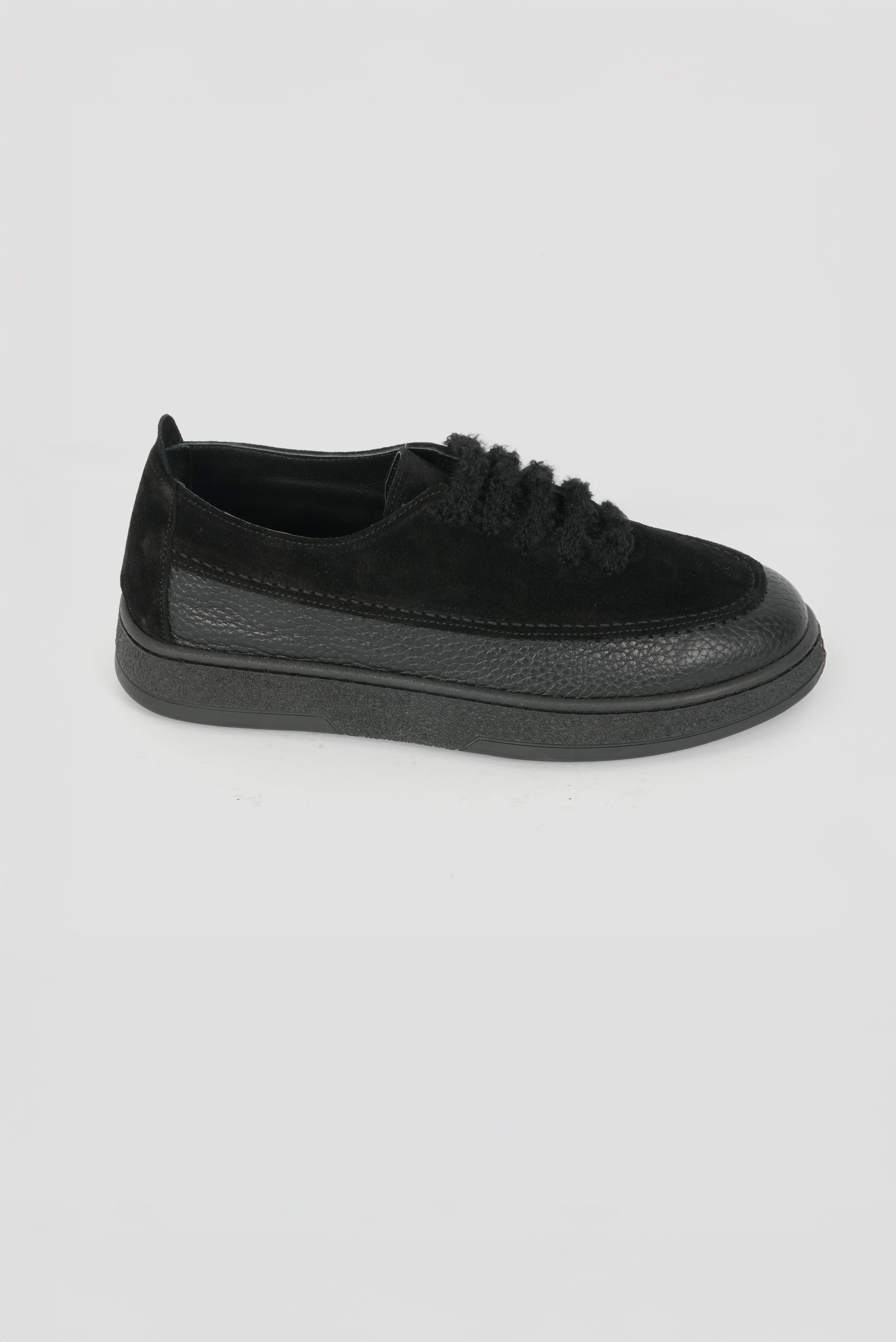 Eschi Moss Serisi Kadın Siyah Hakiki Deri Sneaker Ayakkabı