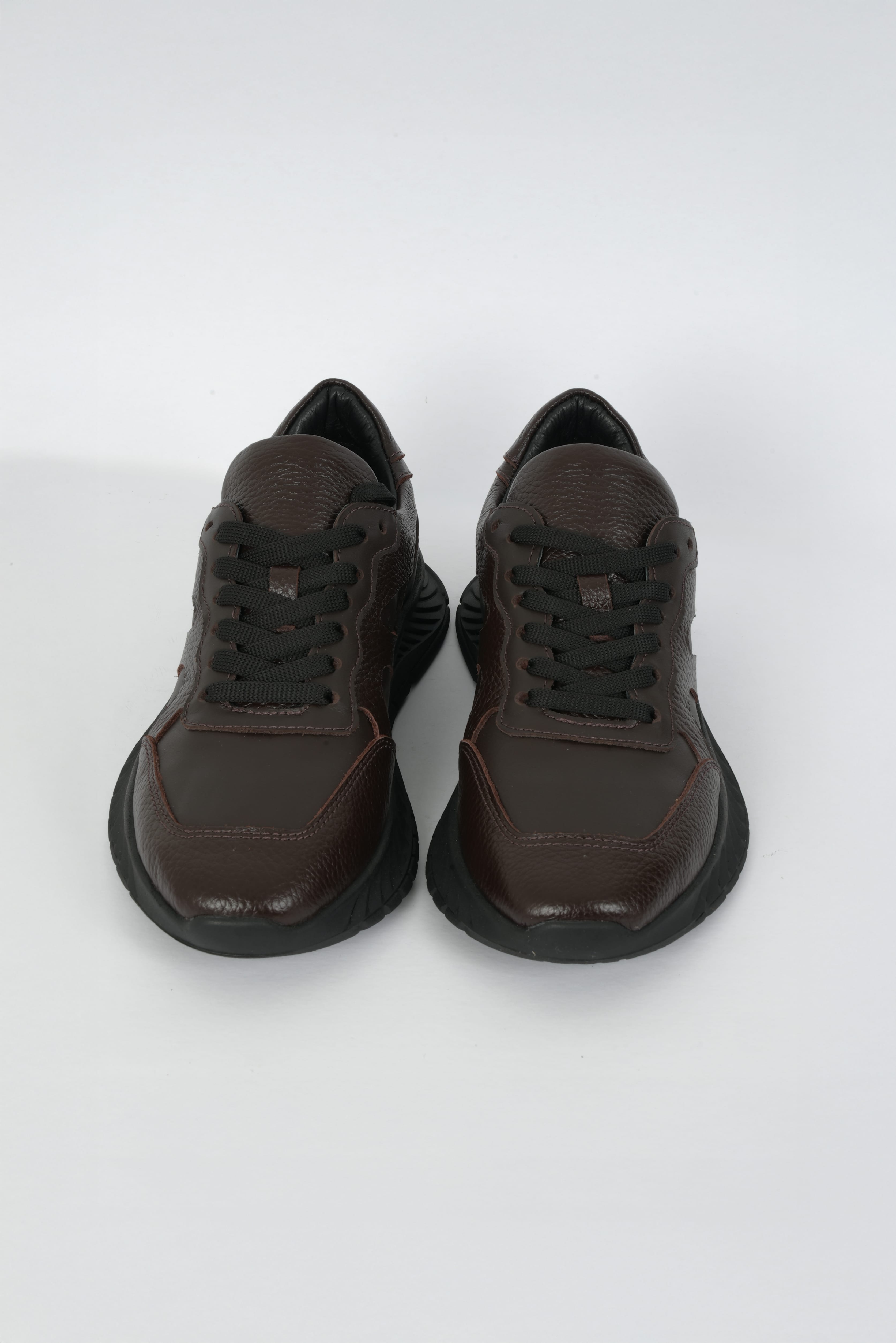 Eschi Vera Serisi Kadın Kahverengi Hakiki Deri Sneaker Ayakkabı