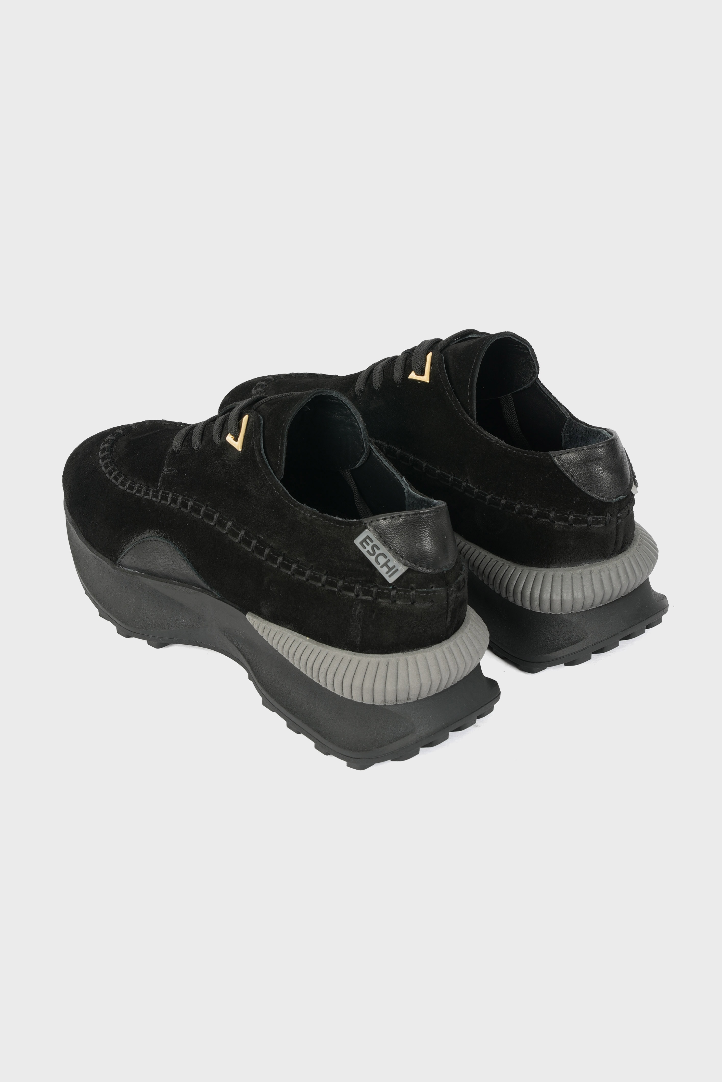 Eschi Numa Serisi Kadın Siyah Hakiki Deri Sneaker Ayakkabı