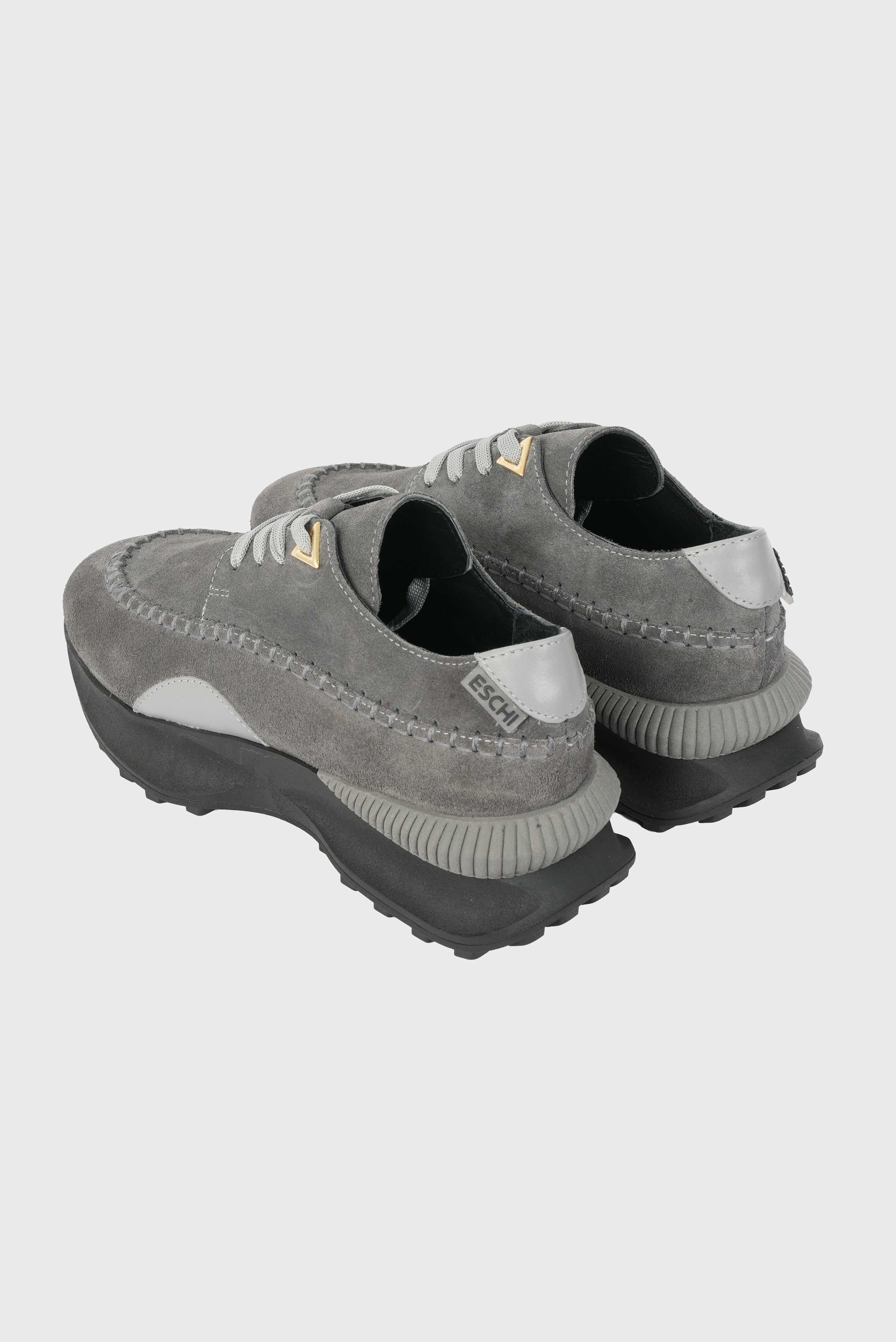 Eschi Numa Serisi Kadın Gri Hakiki Deri Sneaker Ayakkabı