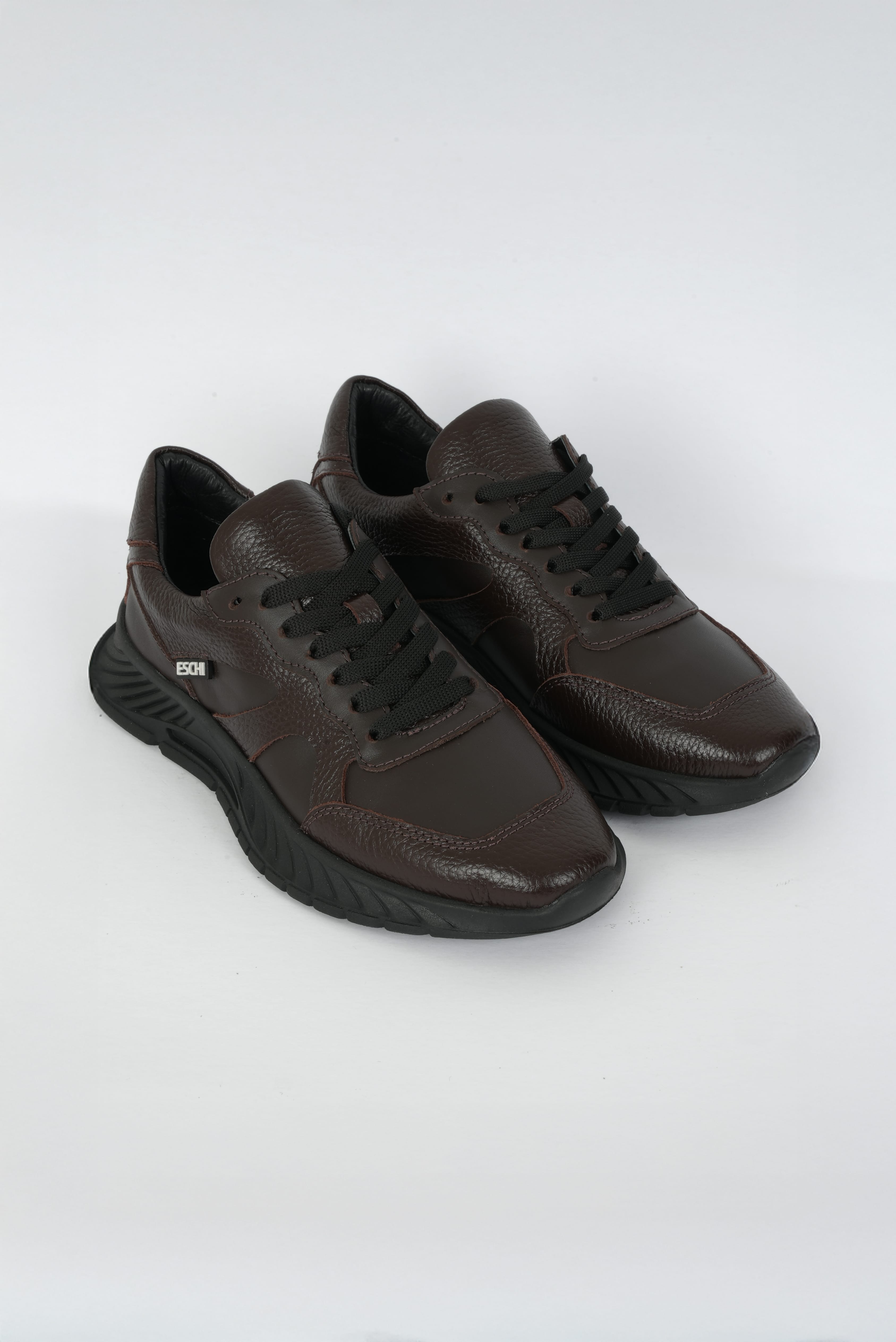 Eschi Vera Serisi Kadın Kahverengi Hakiki Deri Sneaker Ayakkabı