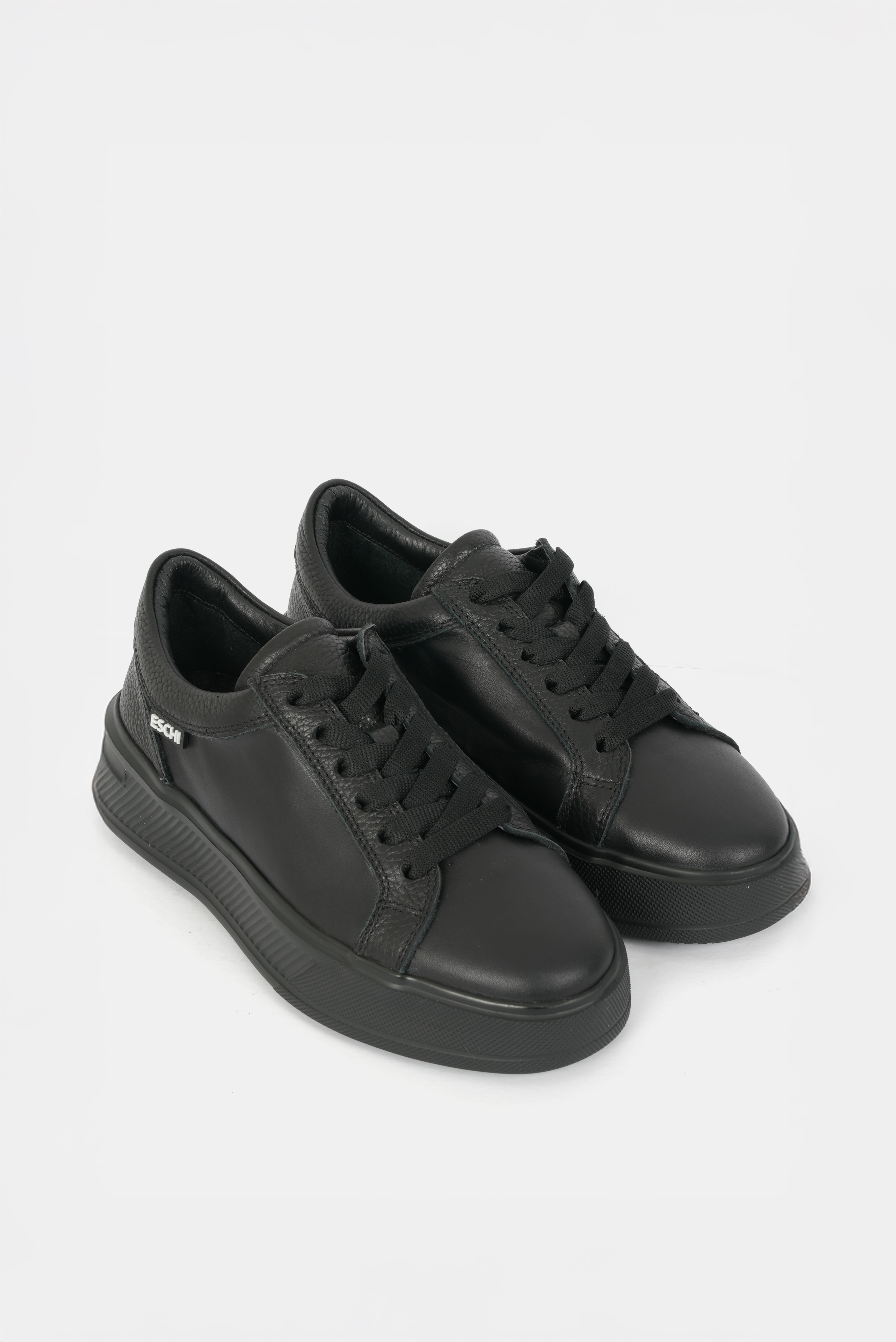 Eschi Vela Serisi Kadın Siyah Hakiki Deri Sneaker Ayakkabı