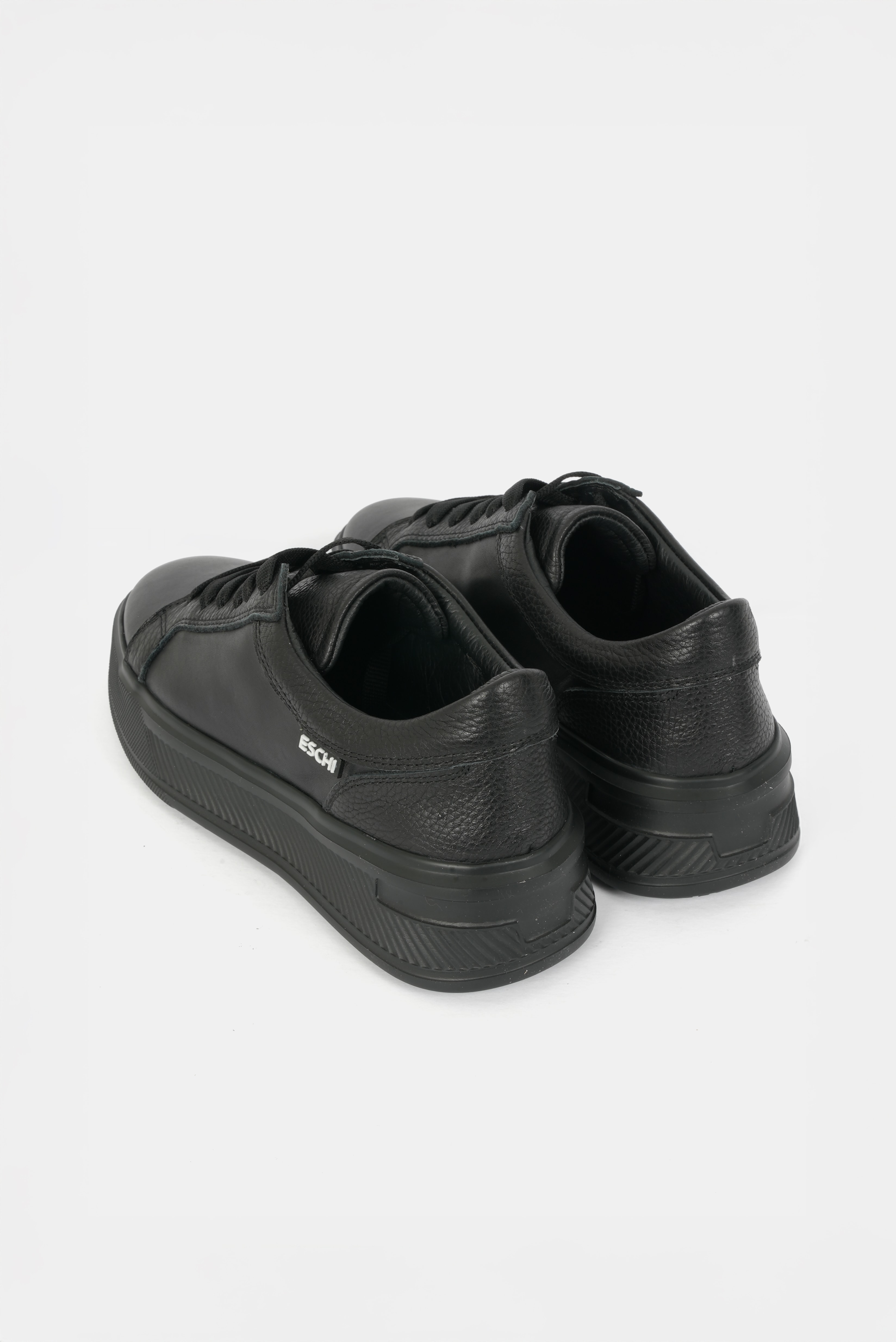 Eschi Vela Serisi Kadın Siyah Hakiki Deri Sneaker Ayakkabı