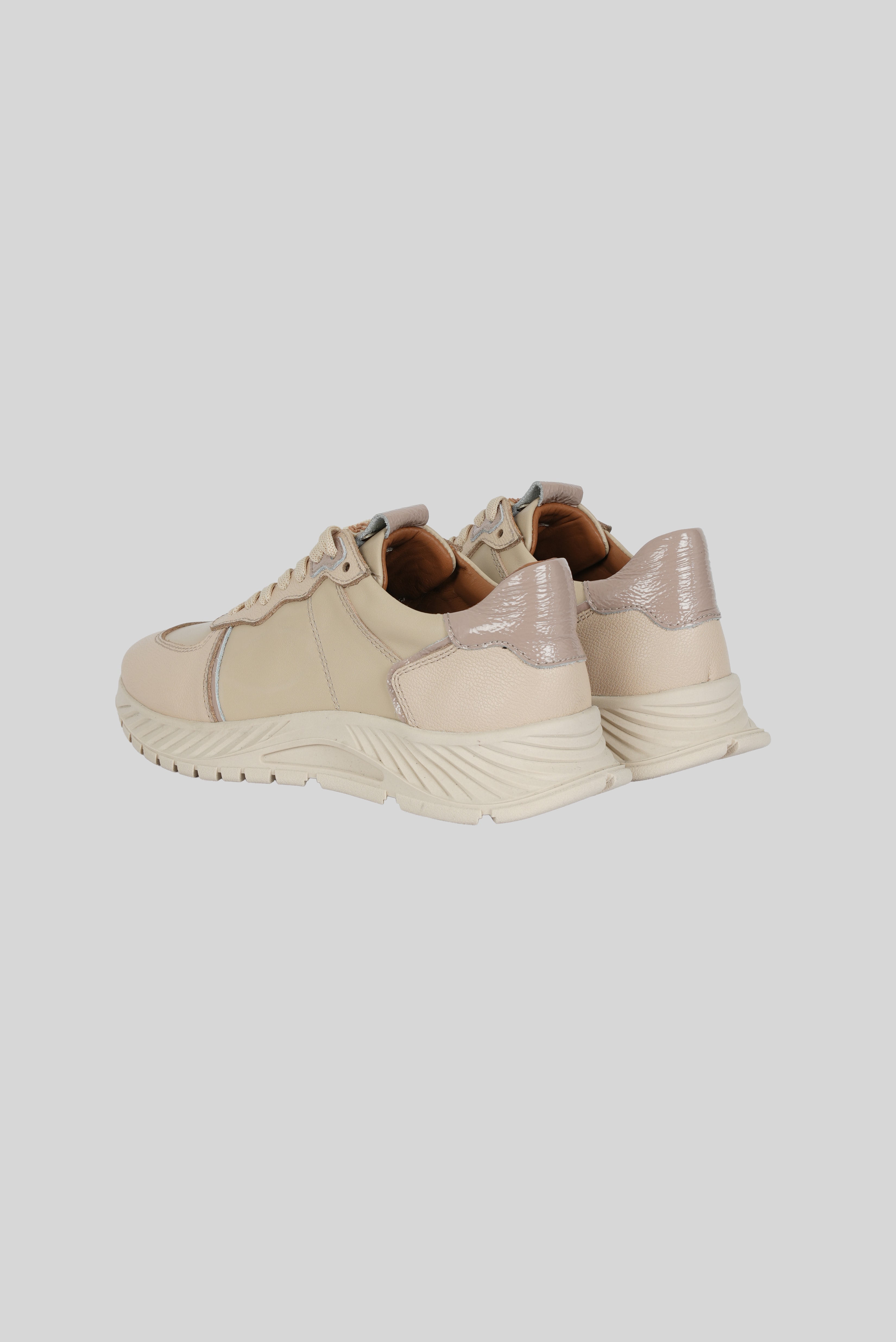 Eschi Aria Serisi Kadın Bej Hakiki Deri Sneaker Ayakkabı