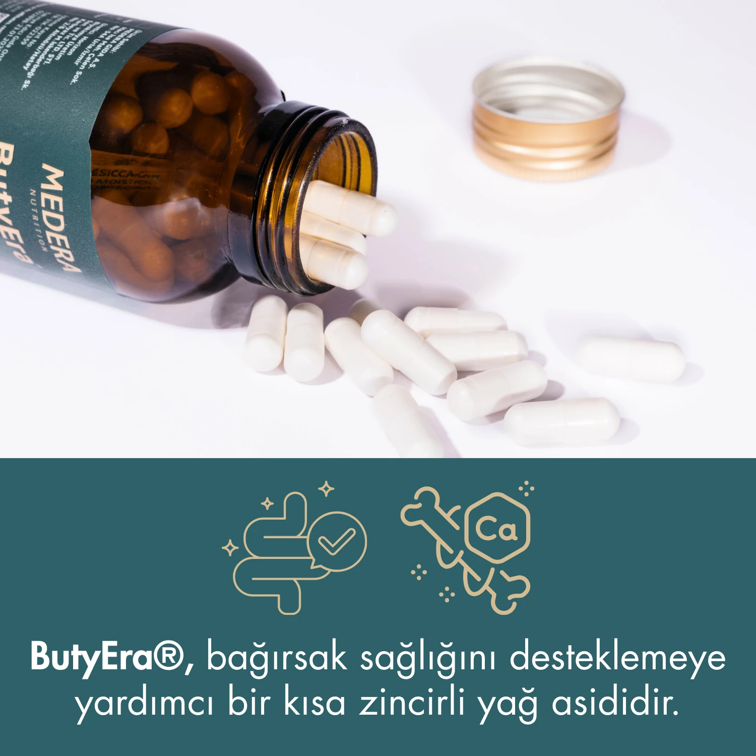 Medera ButyEra® N-Bütirik Asit ve Kalsiyum İçeren Takviye Edici Gıda (Postbiyotik)