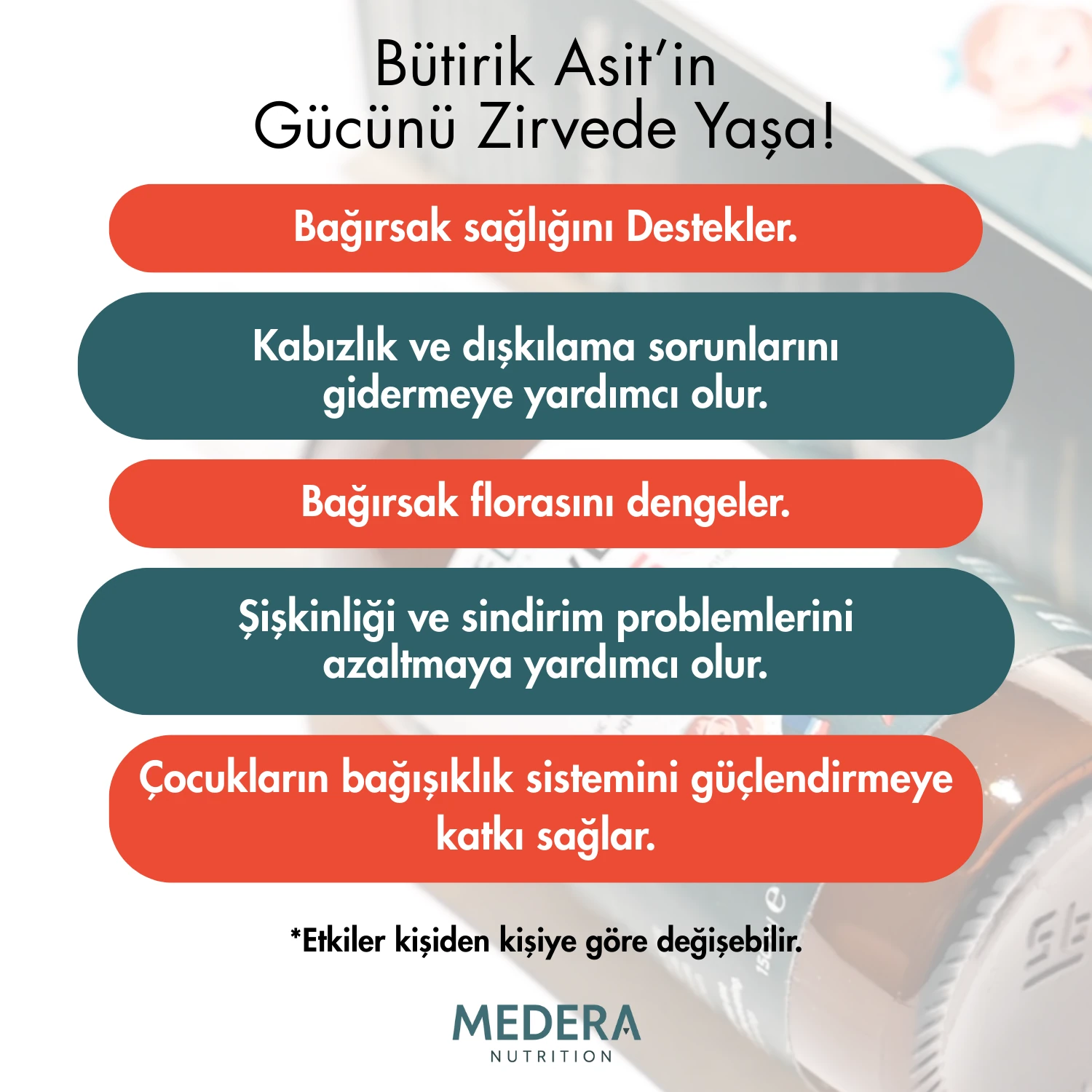 Medera ButyEra® N-Bütirik Asit ve Kalsiyum İçeren Sıvı Takviye Edici Gıda 150 ml